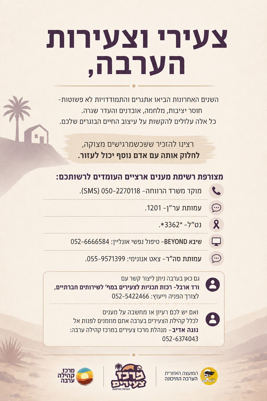 הודעה לצעירי הערבה